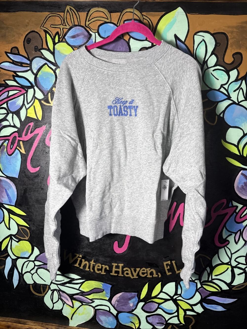 Old Navy Keep It Toasty Winter Holiday Sweatshirt, Grey, XS